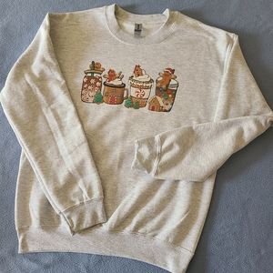 Gingerbread man coffee Christmas Crewneck Sweatshirt